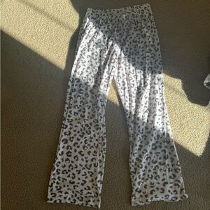 White and Grey Leopard Print Pj Pants